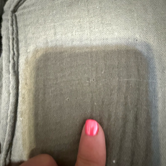 Michael Stars Cleo Button Down Shirt Dress - Olive size Large - Picture 6 of 8